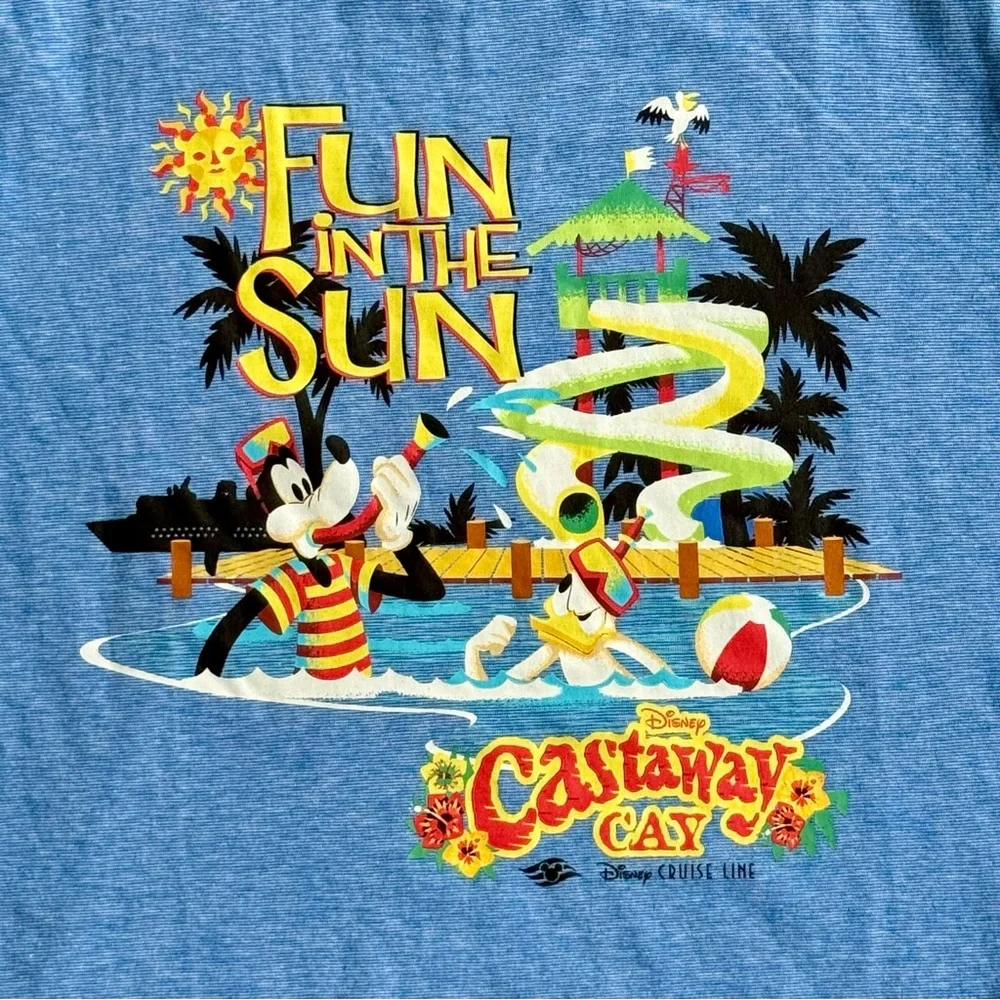 Disney Cruise Line Castaway Cay Exclusive Kids Fun In The Sun Shirt Size Small